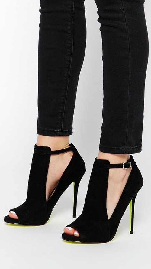 Carvela Glance Cut Out Black Heeled Shoes