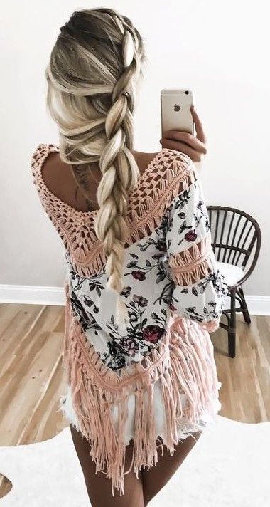 Floral Crochet Fringe Top + Shorts