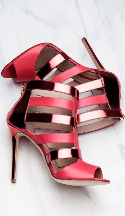 Gorgeous metallic red heels.