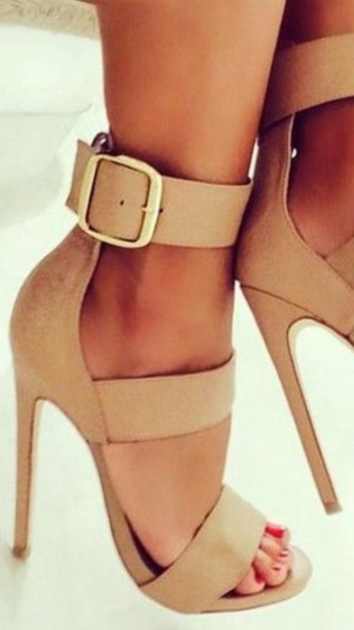 Nude High Heels Sandals Business Lady Summer Look