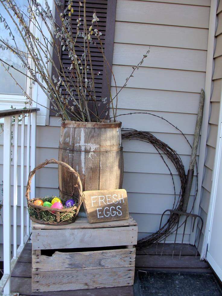 Eggs Barrel Decoration For Easter