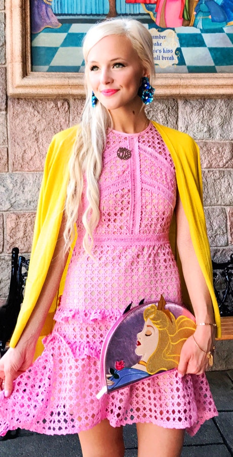 Yellow Blazer + Pink Eyelet Dress