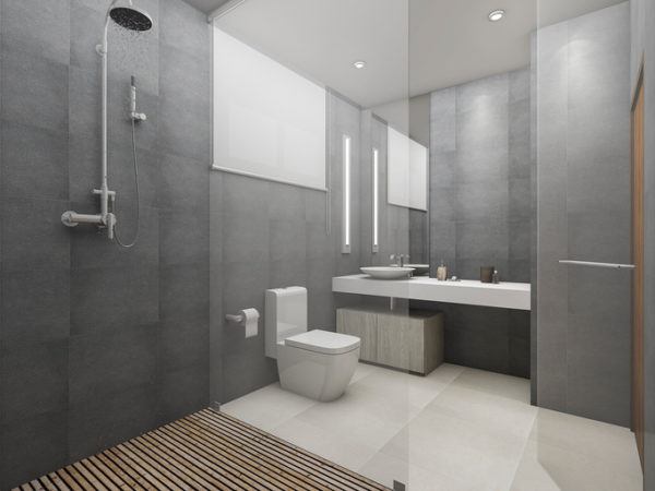 Ideas for decorating small gray bathrooms