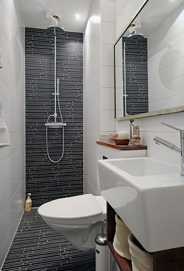Layout of a small bathroom with a walk-in shower