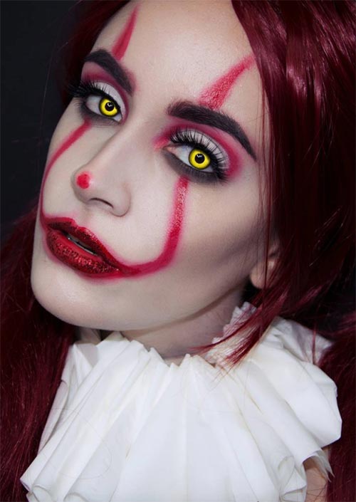 Pennywise Halloween Makeup.