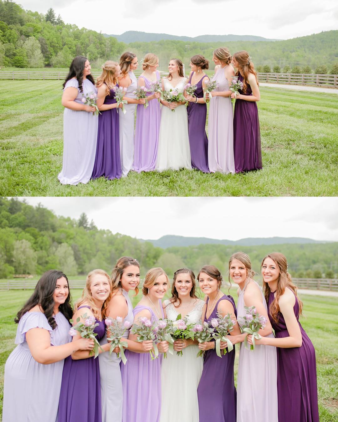 Beautiful mismatched perfectly matched bridesmaid dresses!