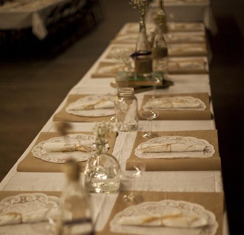 Burlap and Doily Placemats