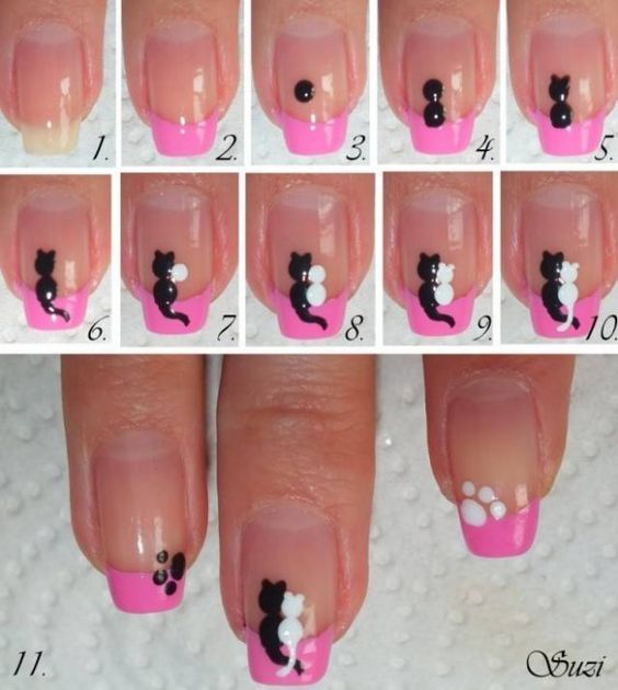 Cat lover nail art