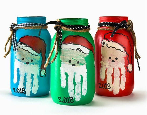 Christmas decoration with kids handprint idea