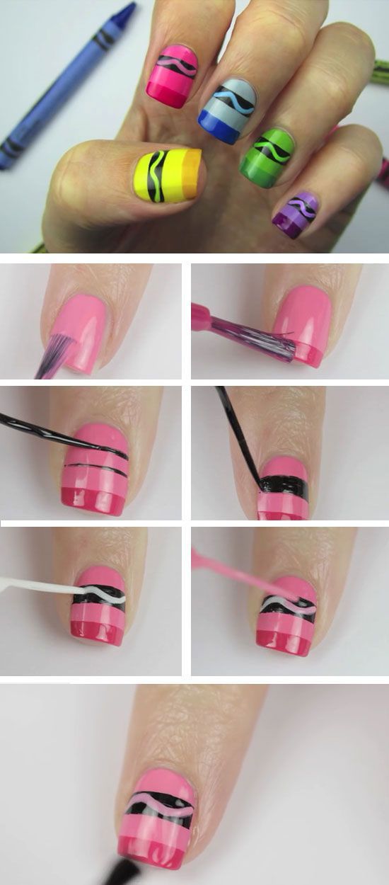 Crayon nail art