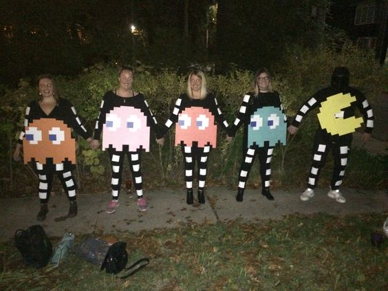 DIY by jks Halloween group costume PacMan and Ghosts.