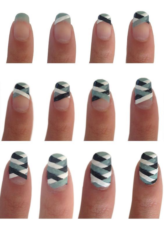 Fishtail braided nail art