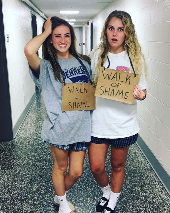 Halloween costume walk of shame.