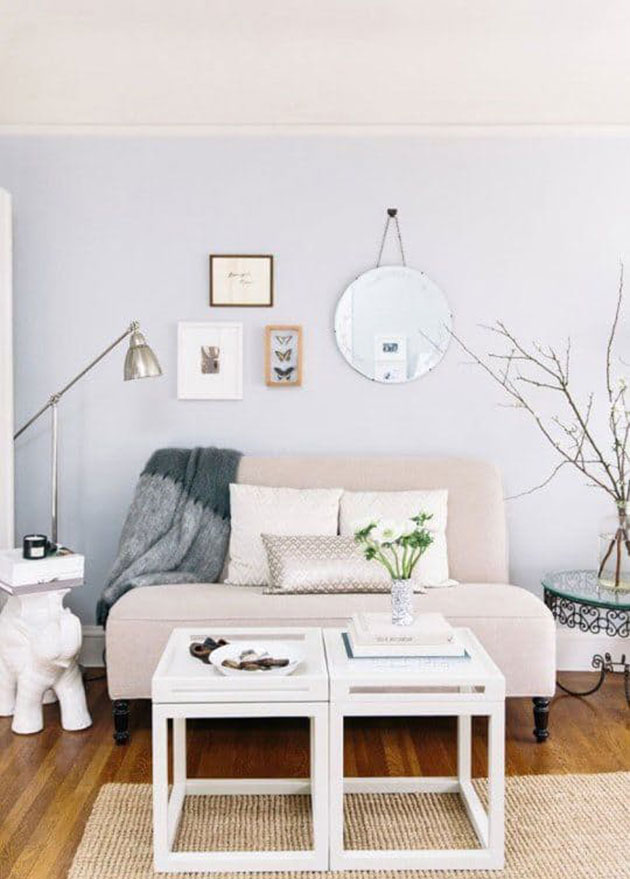 In a light blue tone this other room exudes a relaxing