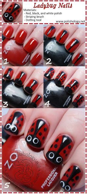 Ladybugs nail art
