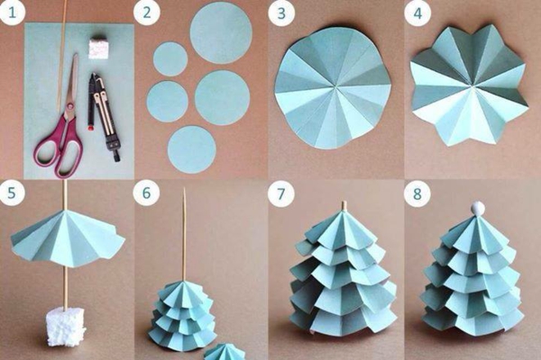 #Christmas #Crafts #Kids Making with paper - cut out circle from colored paper