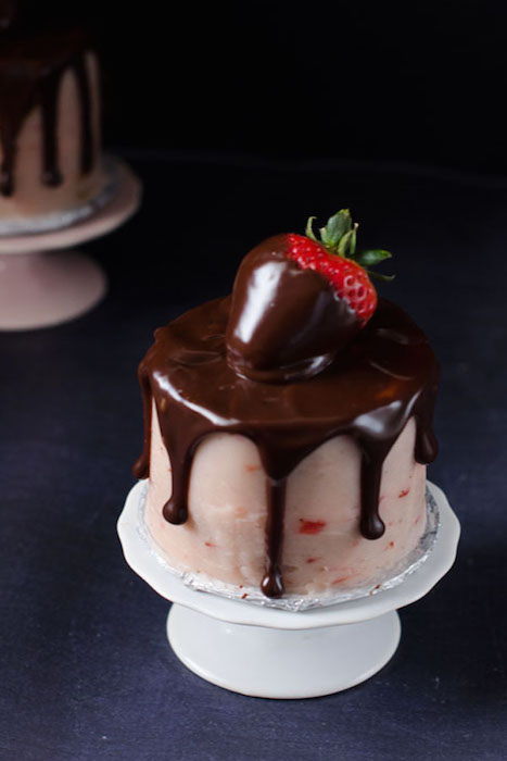 #Wedding #Cakes #Desserts Mini Chocolate Covered Strawberry Layer Cakes