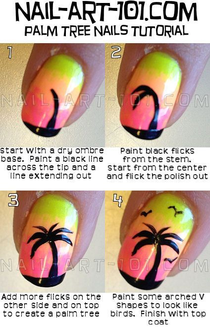 Palm tree nail design