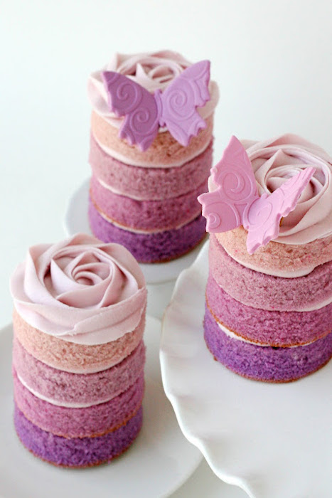 #Wedding #Cakes #Desserts Purple Ombre Mini Cakes