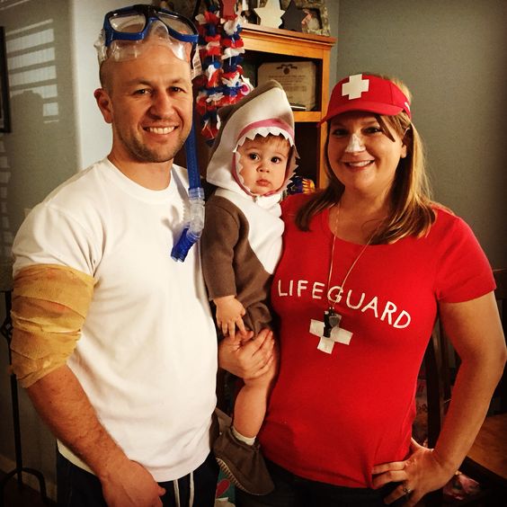 Shark family costume.