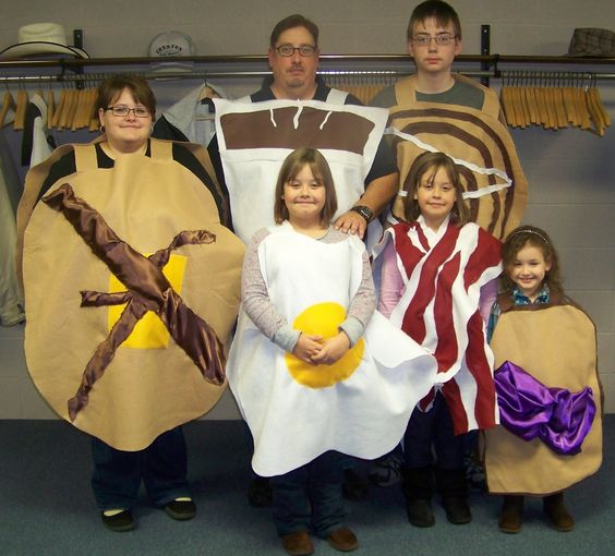 The whole family halloween costume--Breakfast!