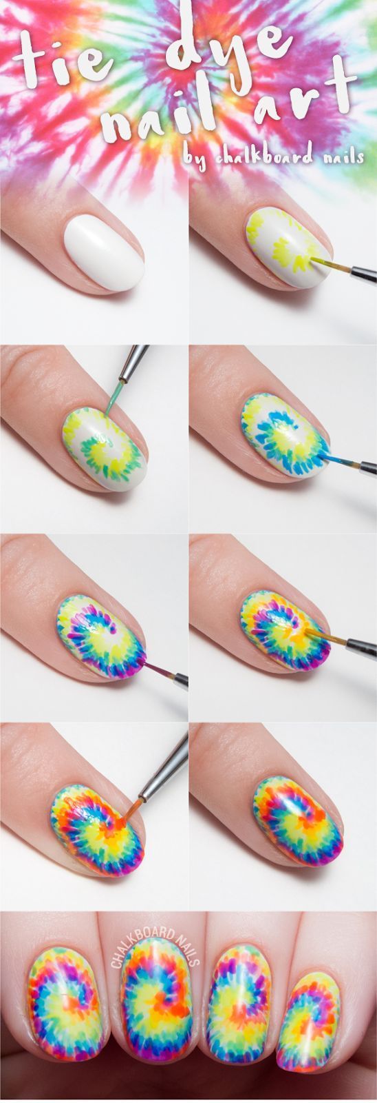 Tie dye nail art