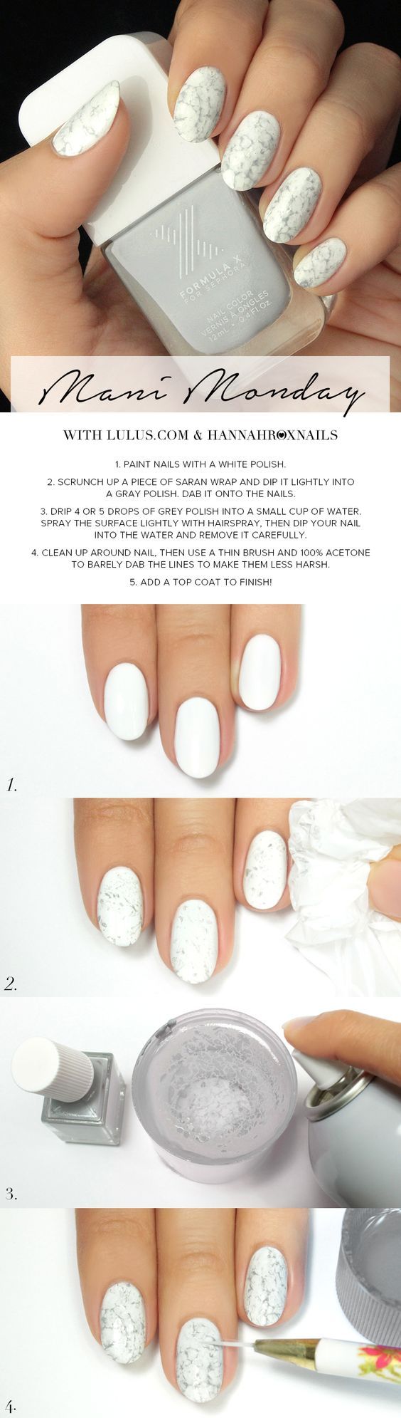 White marbled nails