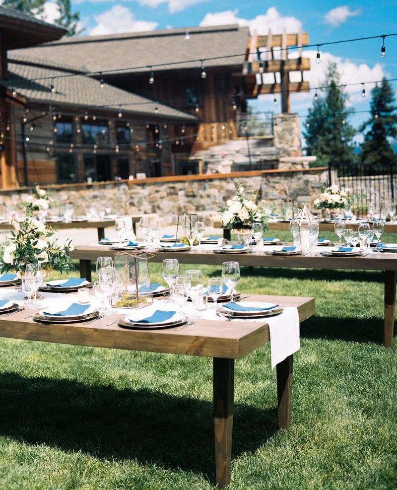 in the mountains or in the busy city our farm tables fit right in at your special event