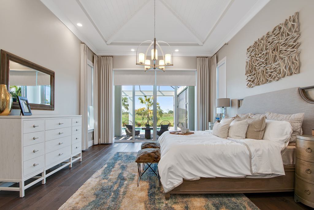 Love all the neutral tones in this master suite. Pic by dronehome.properties