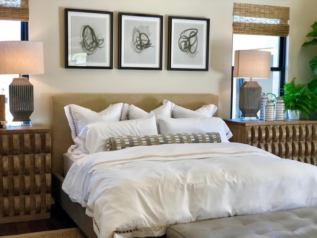 Texture and calming neutrals never get old in a master bedroom. Pic by lindaphillipsdesign