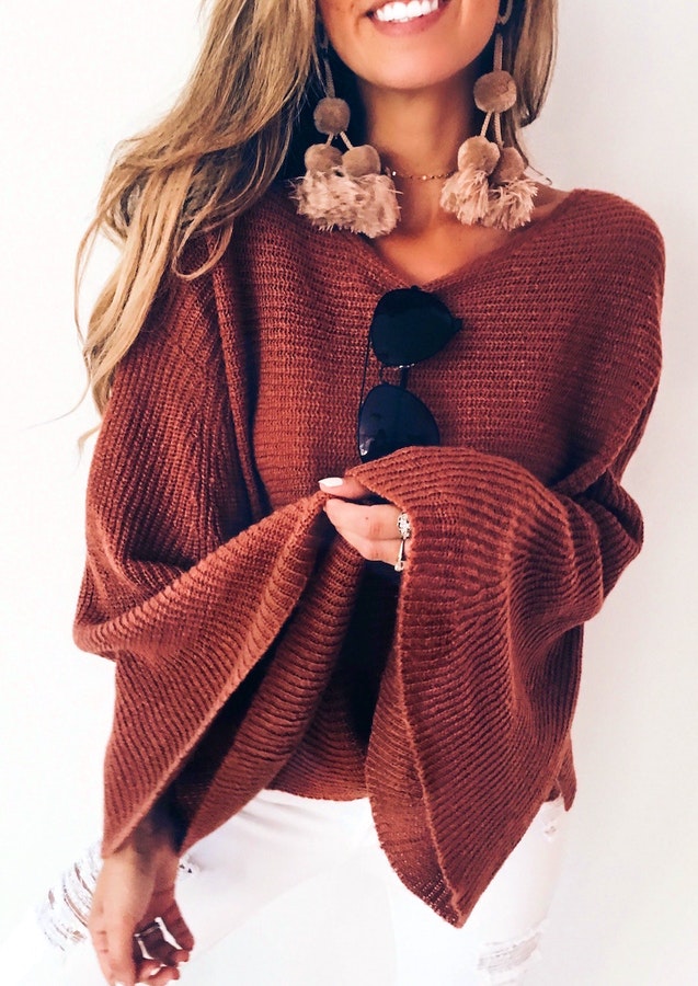 Women's brown sweater.