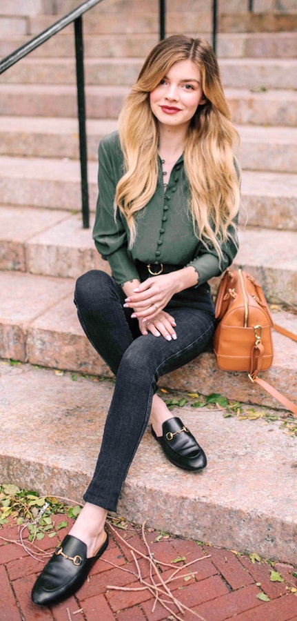 Women's green long-sleeved dress.