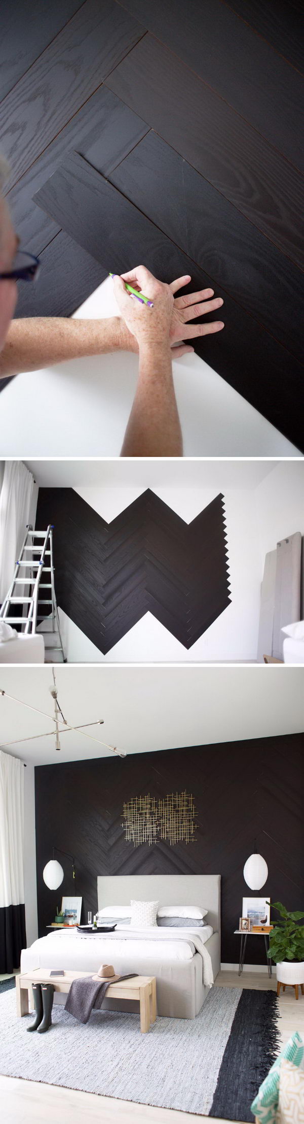 Amazing DIY Herringbone Wall With Stikwood.