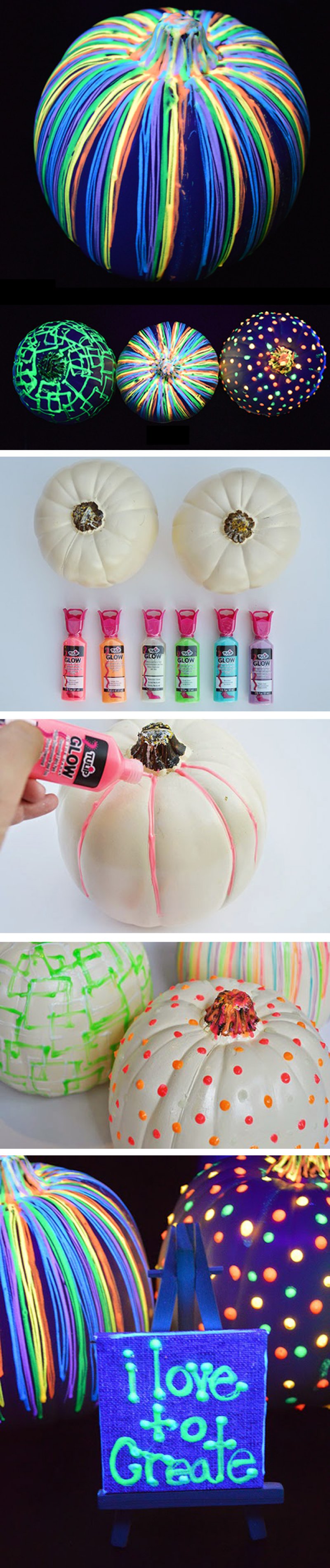 Beautiful DIY Glow in the Dark Pumpkins.