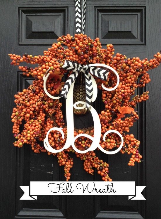 Berry Fall Wreath with Initial DIY