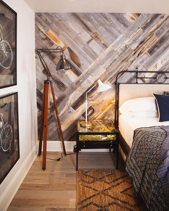 DIY Easy Peel and Stick Wood Wall