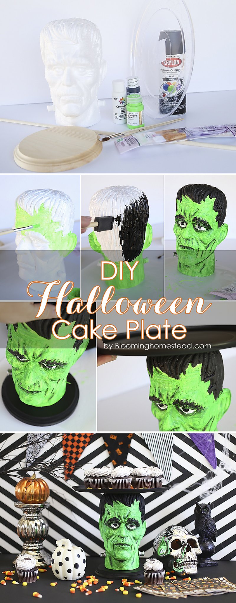 DIY Halloween Cake Plate by Blooming-Homestead.