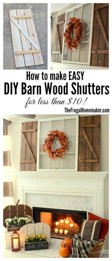 DIY Wood Pumpkins & DIY Barn Wood Shutters.