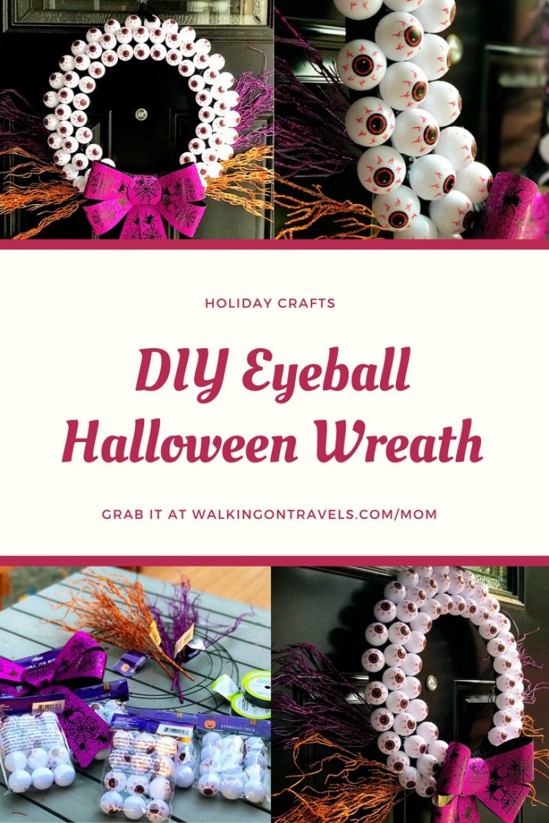 DIY eyeball wreath halloween crafts.