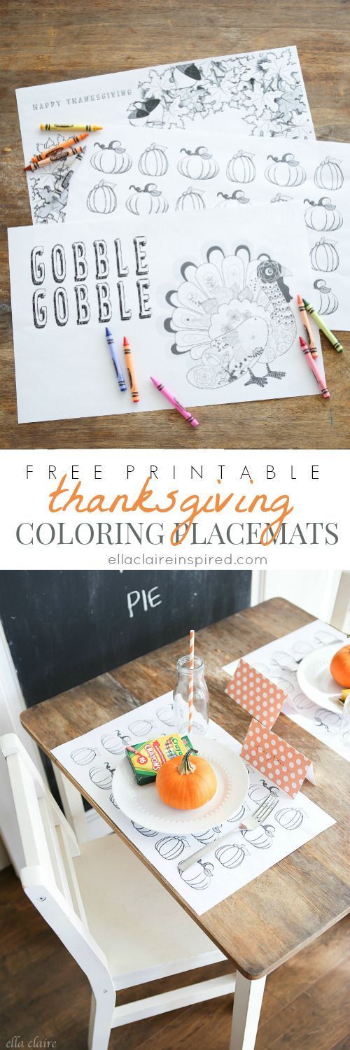 DIY printable coloring placemats.