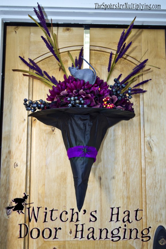 DIY witch hat door hanging.