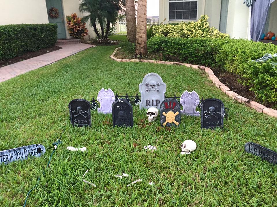 Front yard cemetery.