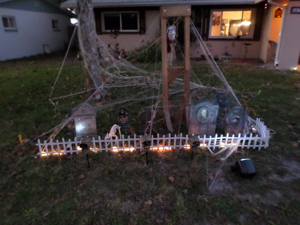 Halloween Grave Yard in front of house.