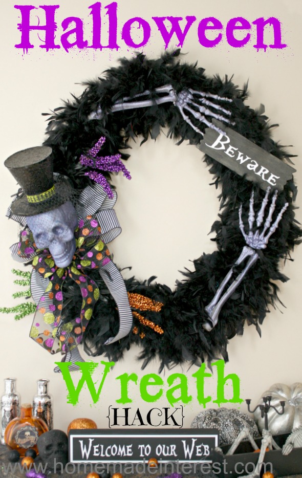 Halloween Wreath is beautiful and making it.