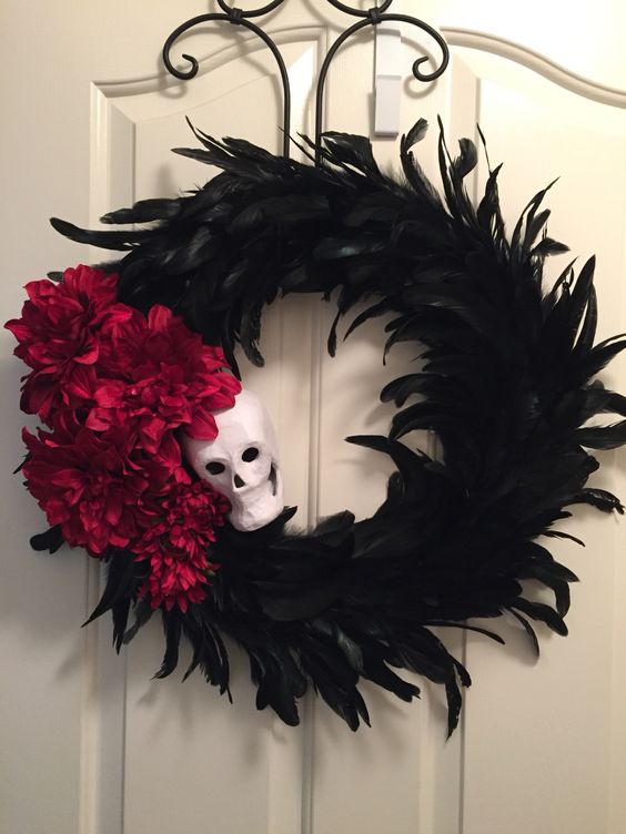 Halloween wreath or dia de los muertos wreath.