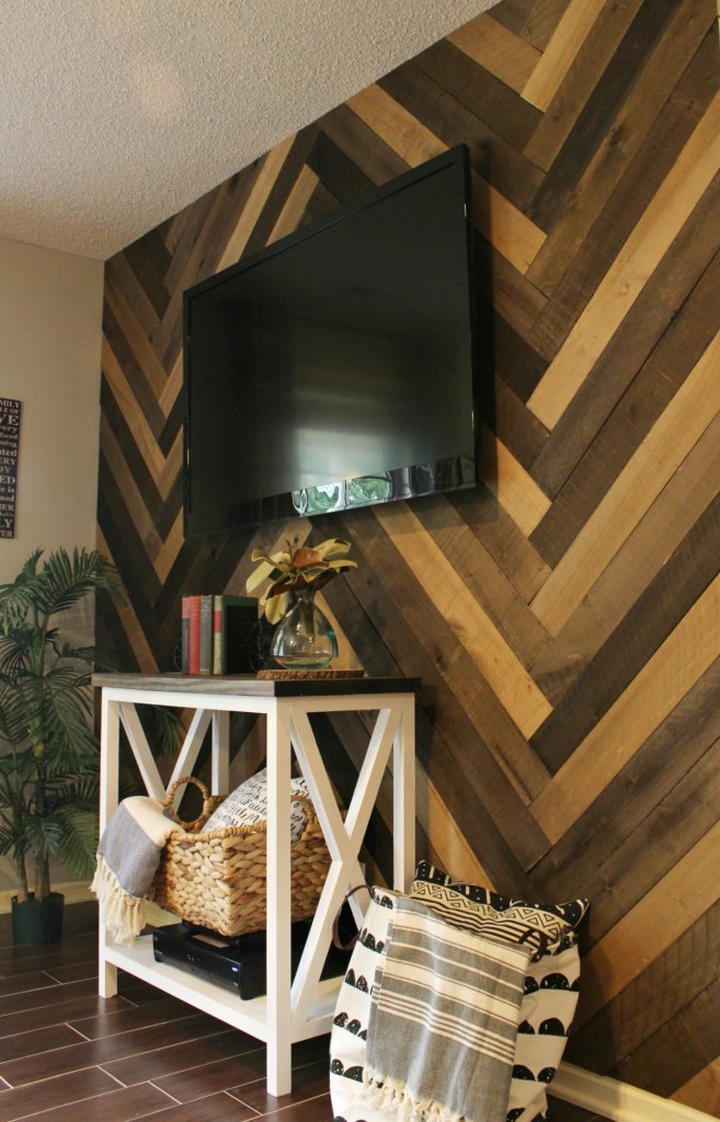 Install a DIY Herringbone Barn Wood Wall.