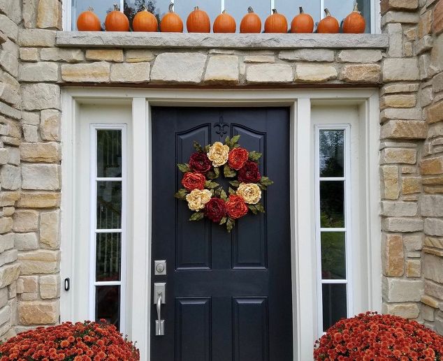 Thanksgiving Floral Wreath for Front Door