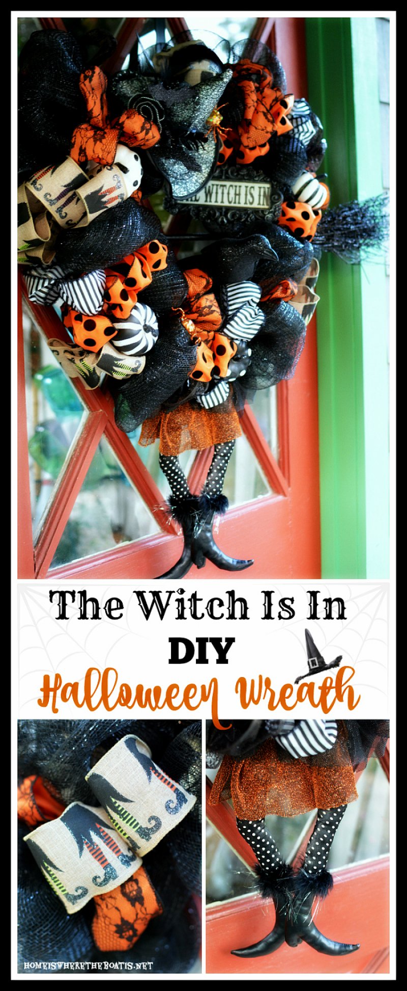 The Witch is In DIY Halloween Wreath