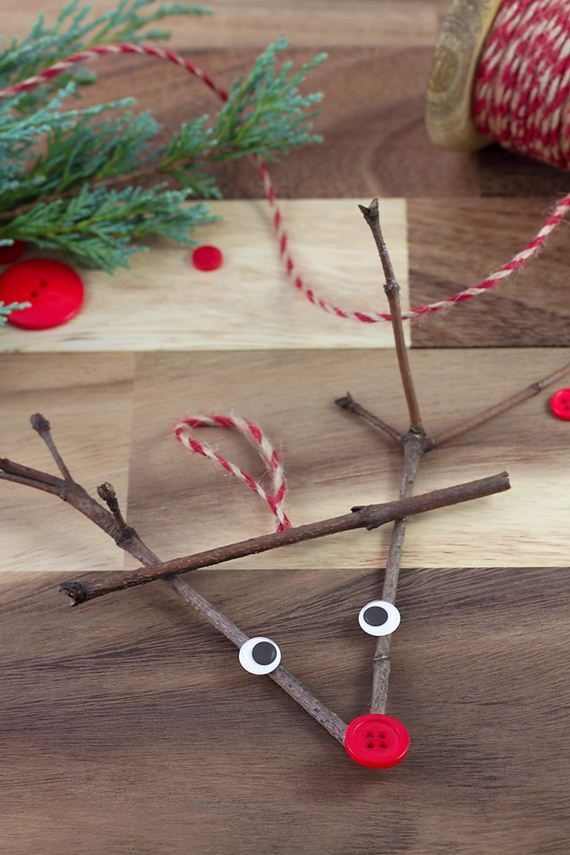 Adorable reindeer ornament is easy for kids.