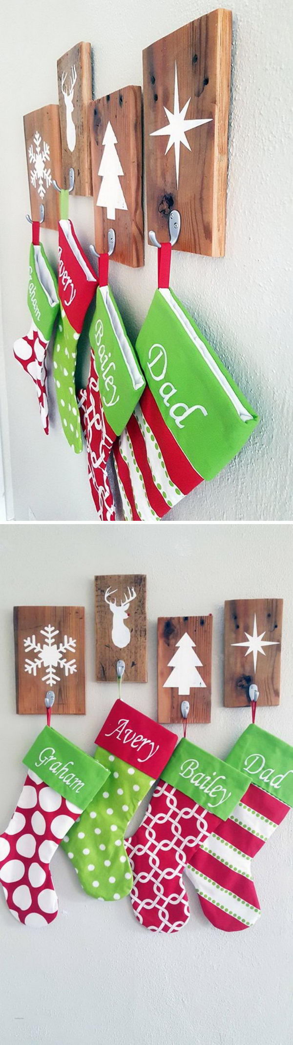 Beautiful individual stocking hangers.